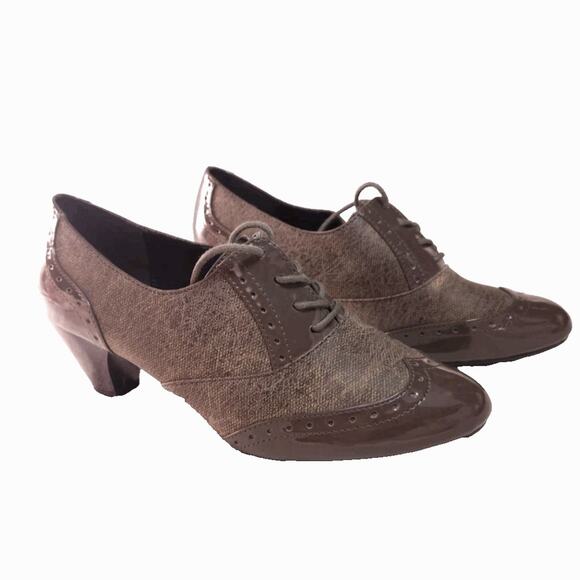 Soft Style Women's Gianna Dress Pump 8.5 Medium, Brown Tan /Patent - Picture 1 of 9